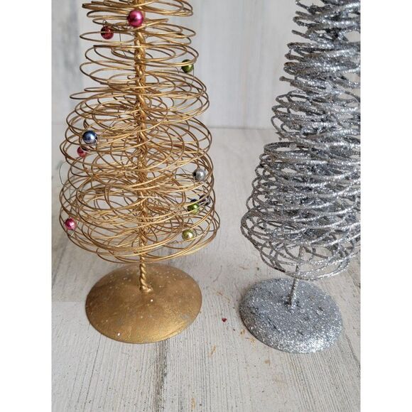 Golden wire sliver glitter tree star home decor Xmas set - Picture 5 of 9